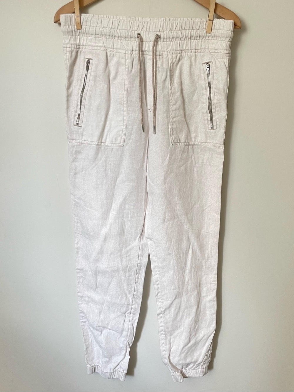 Athleta Cabo Linen Jogger Pants White Size 4